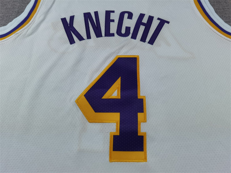 Los Angeles Lakers 4 White Crew Neck Jersey NBA