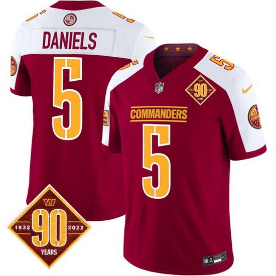 Washington Commanders 5 Red Three Generations of Gratitude Jersey NFL
