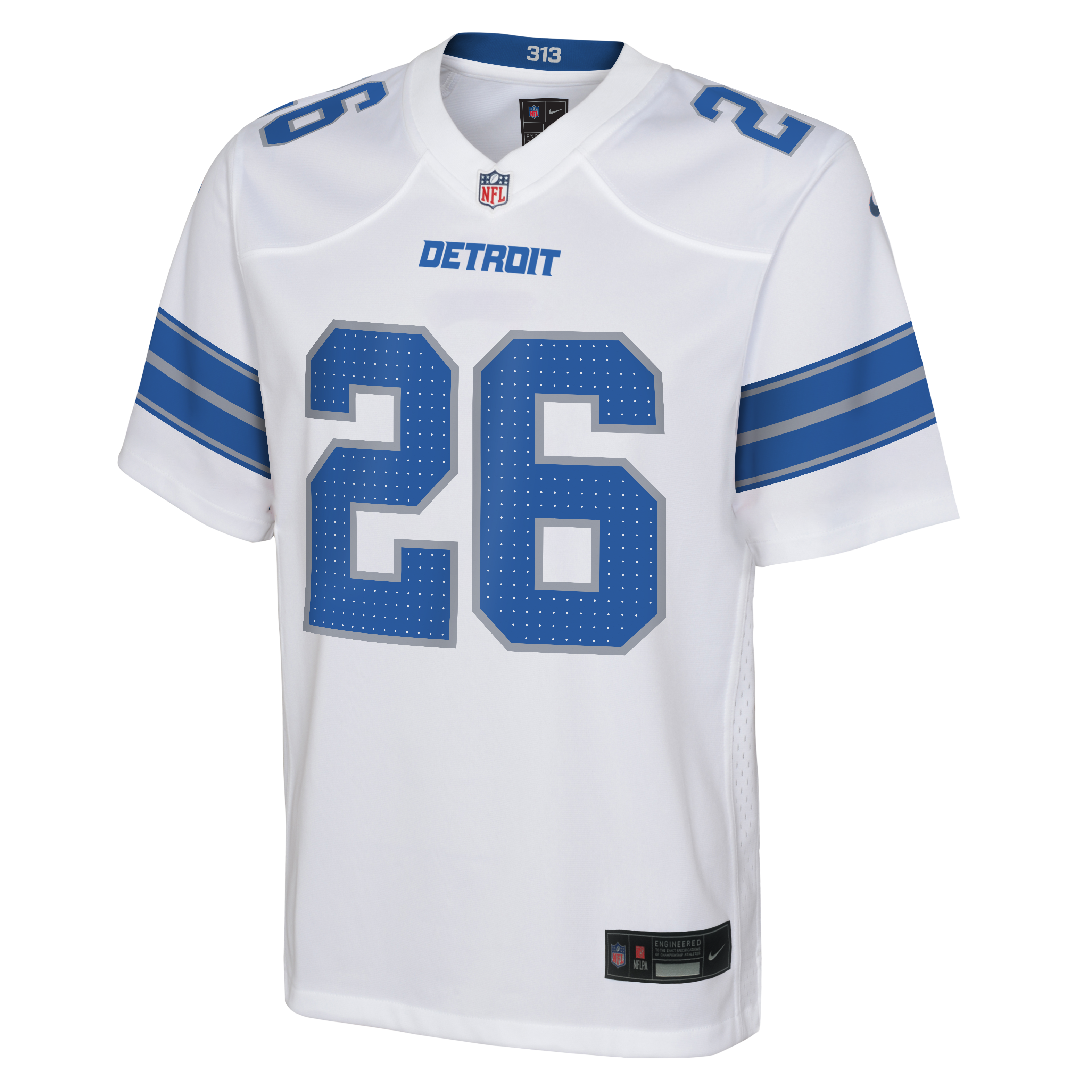 Youth Detroit Lions Jahmyr Gibbs Nike White Game Jersey