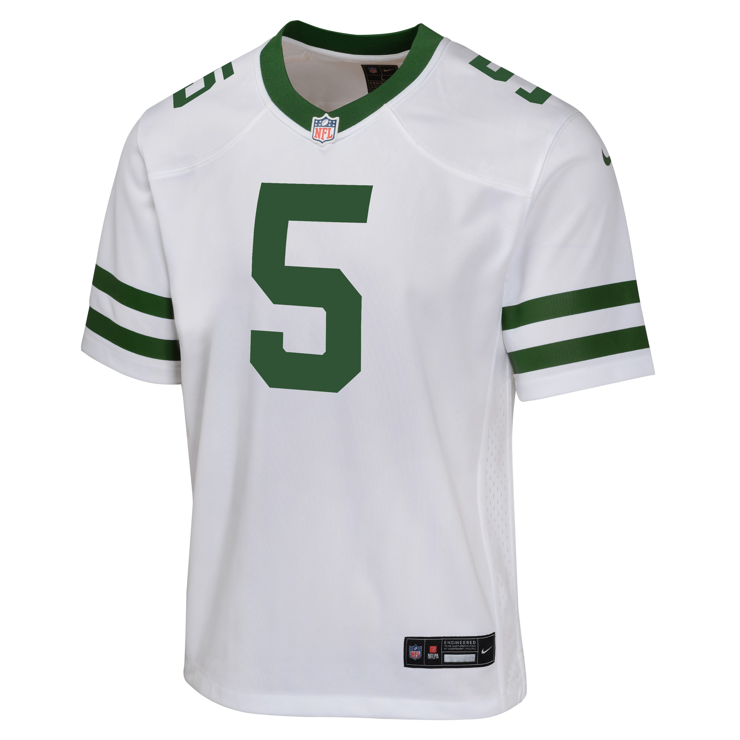Youth Garrett Wilson New York Jets Nike White Road Game Jersey