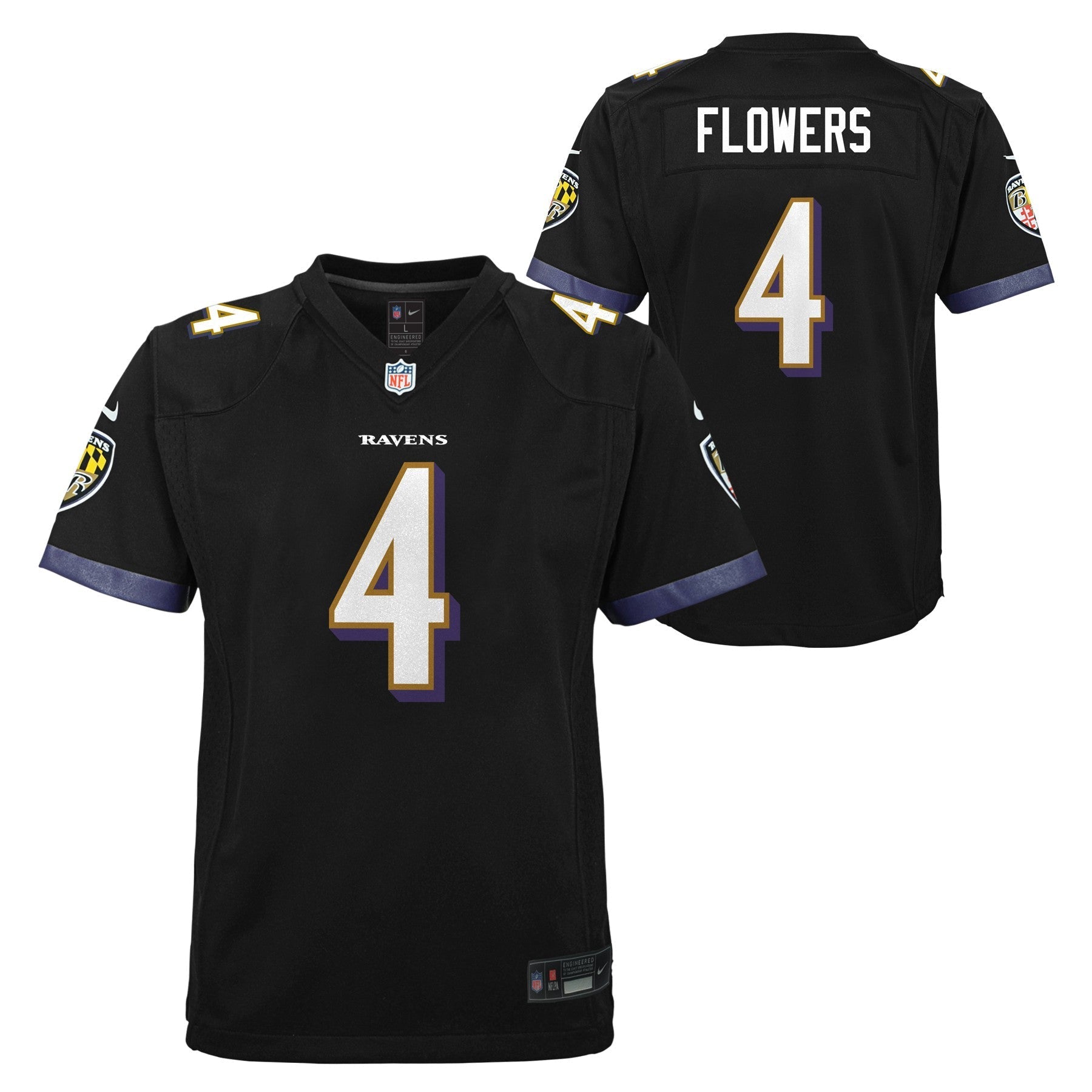 Youth Zay Flowers Baltimore Ravens NIKE Black Game Jersey
