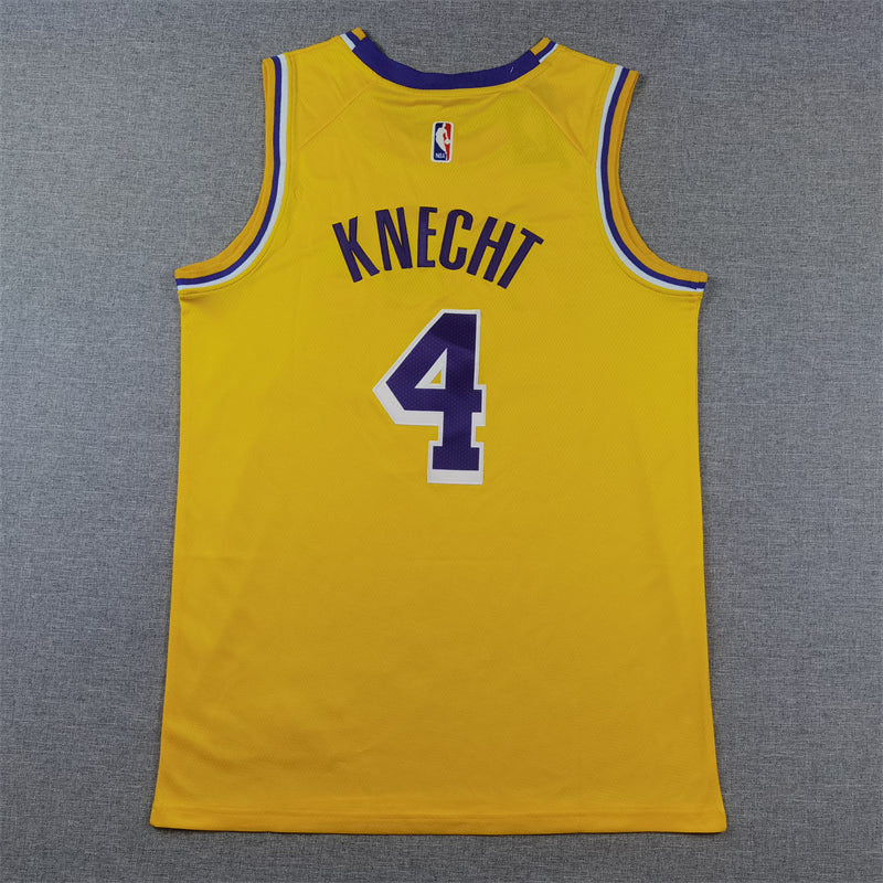 Los Angeles Lakers 4 Yellow Crew Neck Jersey NBA
