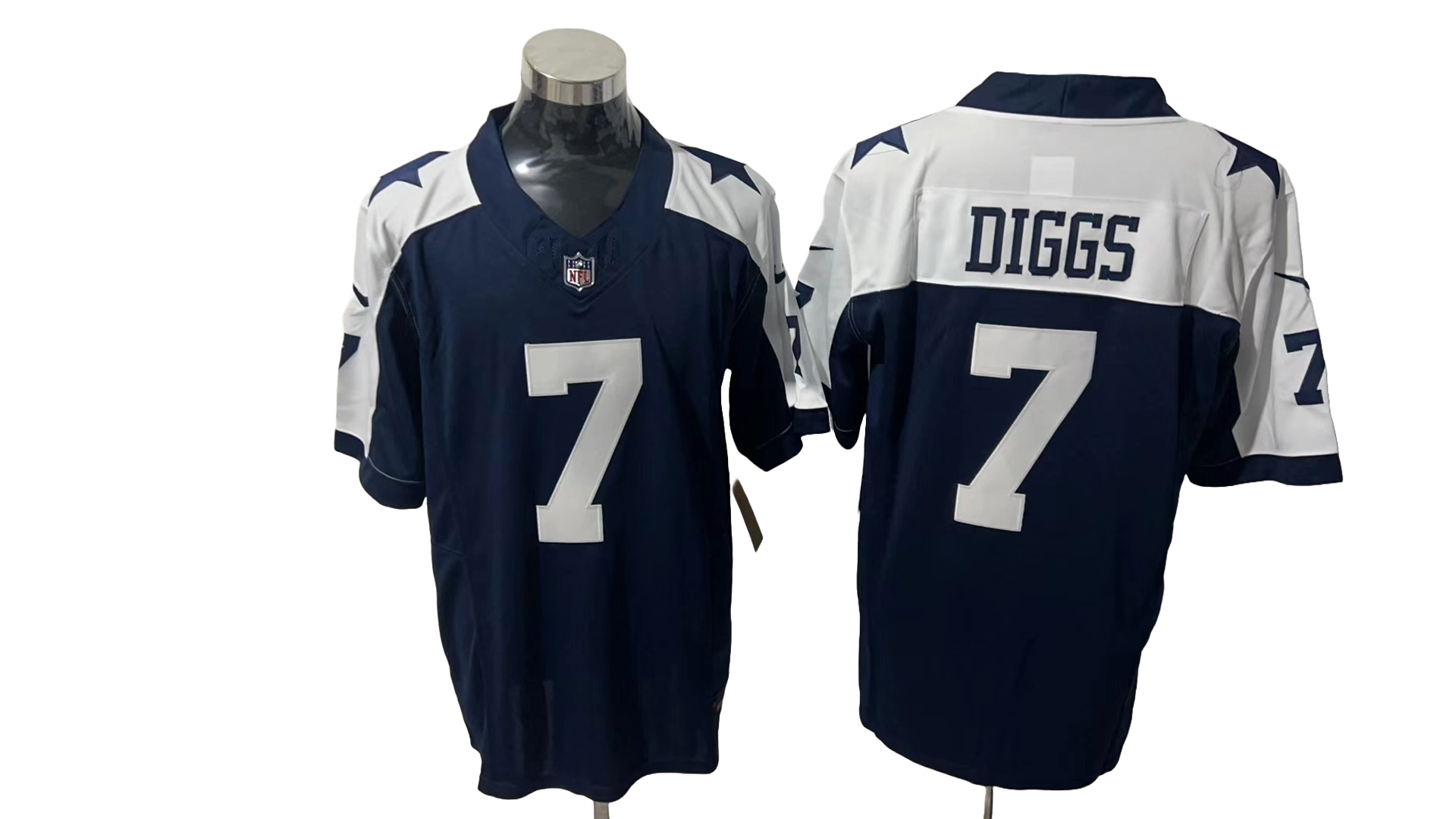 Dallas Cowboys 7 White & Dark Blue Three Generations of Gratitude Jersey NFL