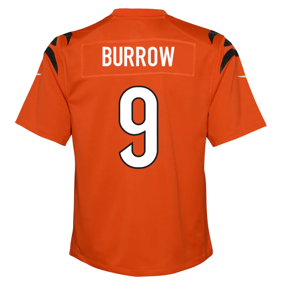 Youth Cincinnati Bengals Joe Burrow Nike Alternate Orange Game Jersey