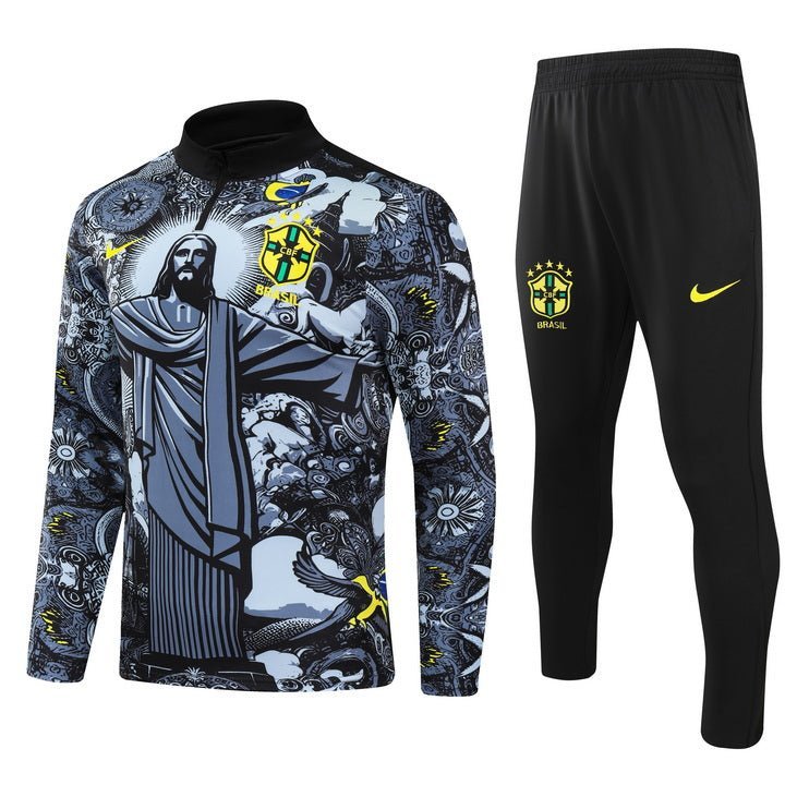 24/25 Brazil &quot;Jesus&quot; Premium Kids Size Tracksuit