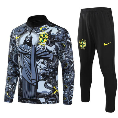 24/25 Brazil &quot;Jesus&quot; Premium Kids Size Tracksuit