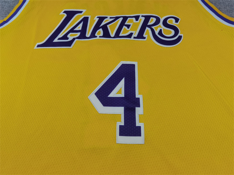 Los Angeles Lakers 4 Yellow Crew Neck Jersey NBA