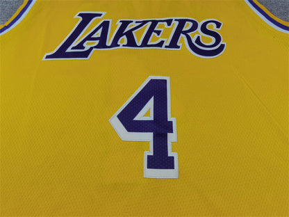 Los Angeles Lakers 4 Yellow Crew Neck Jersey NBA