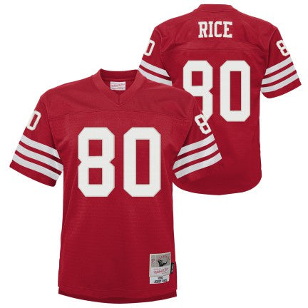 Youth San Francisco 49ers Jerry Rice Mitchell &amp; Ness Scarlet Retired Player Vintage Jersey