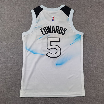 Minnesota Timberwolves 5 White City Edition Jersey NBA