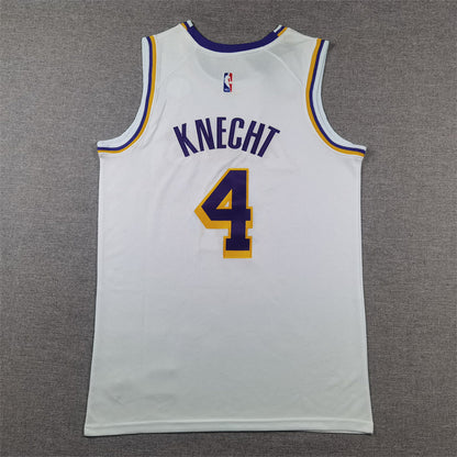 Los Angeles Lakers 4 White Crew Neck Jersey NBA