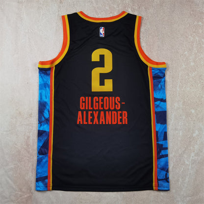 Oklahoma City Thunder 2 Black City Edition Jersey NBA