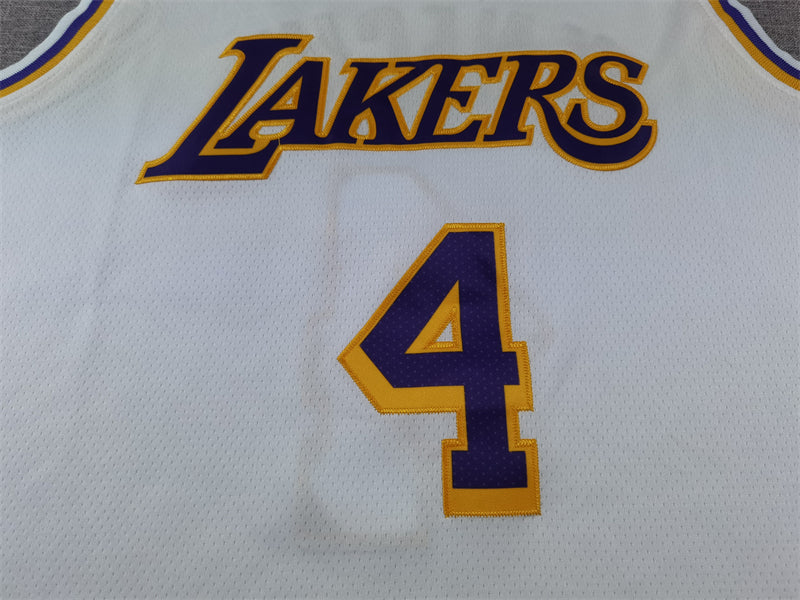 Los Angeles Lakers 4 White Crew Neck Jersey NBA