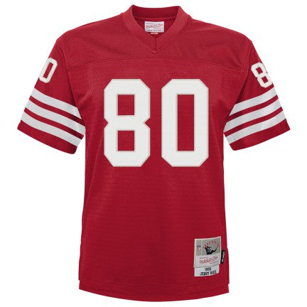 Youth San Francisco 49ers Jerry Rice Mitchell &amp; Ness Scarlet Retired Player Vintage Jersey