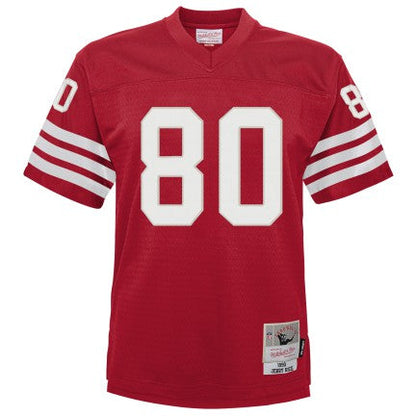 Youth San Francisco 49ers Jerry Rice Mitchell &amp; Ness Scarlet Retired Player Vintage Jersey