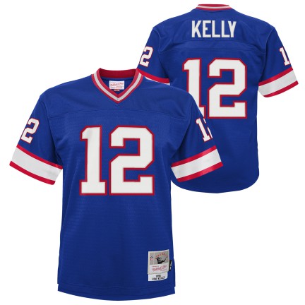 Youth Buffalo Bills Jim Kelly 1990 Mitchell &amp; Ness Blue Retired Player Vintage Jersey