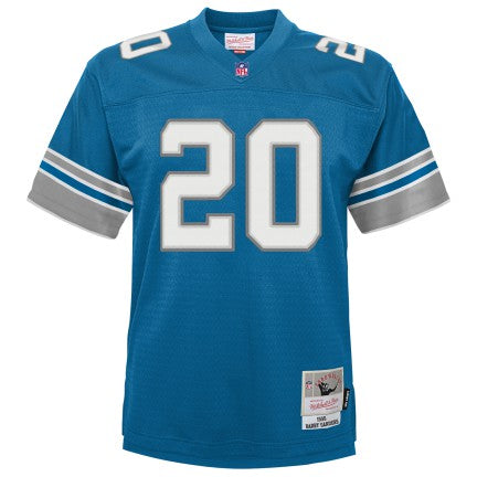 Youth Detroit Lions Barry Sanders Mitchell &amp; Ness Honolulu Blue Retired Player Vintage Jersey