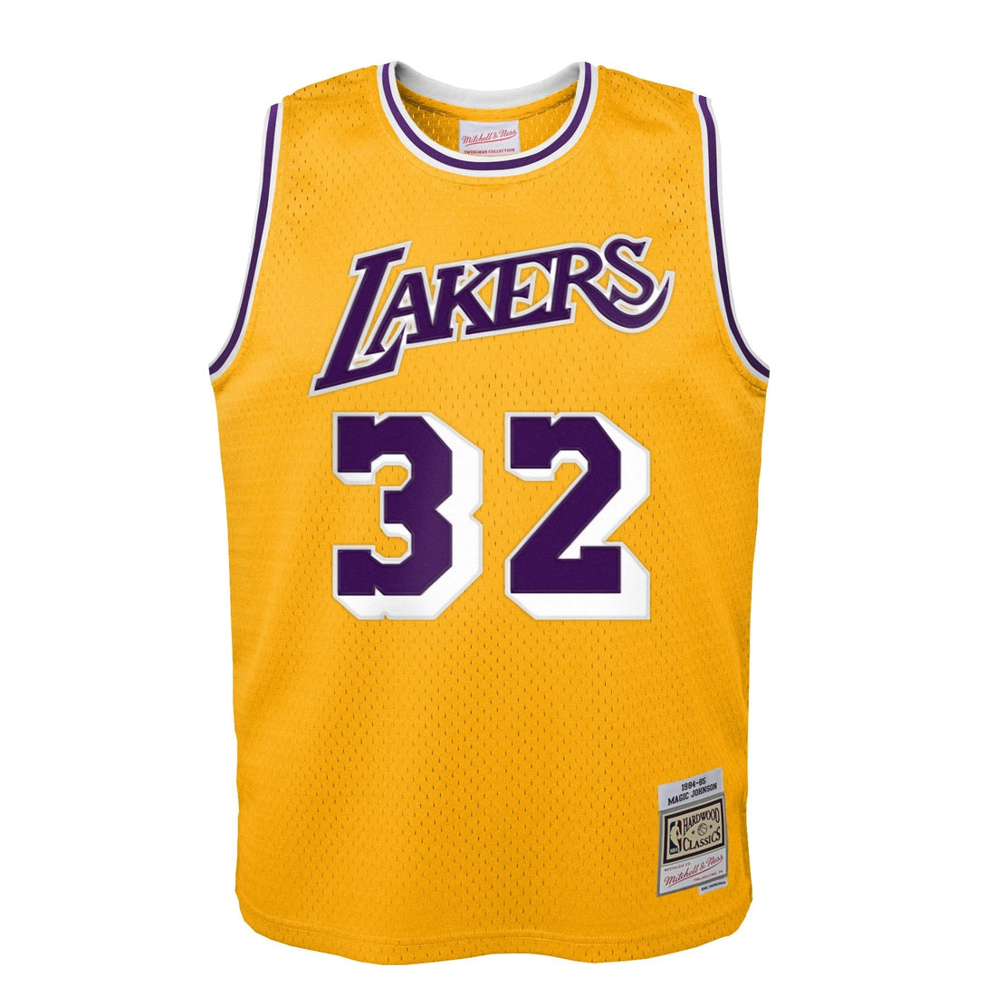 Youth Los Angeles Lakers Magic Johnson Mitchell &amp; Ness Gold 1984-85 Hardwood Classics Swingman Jersey