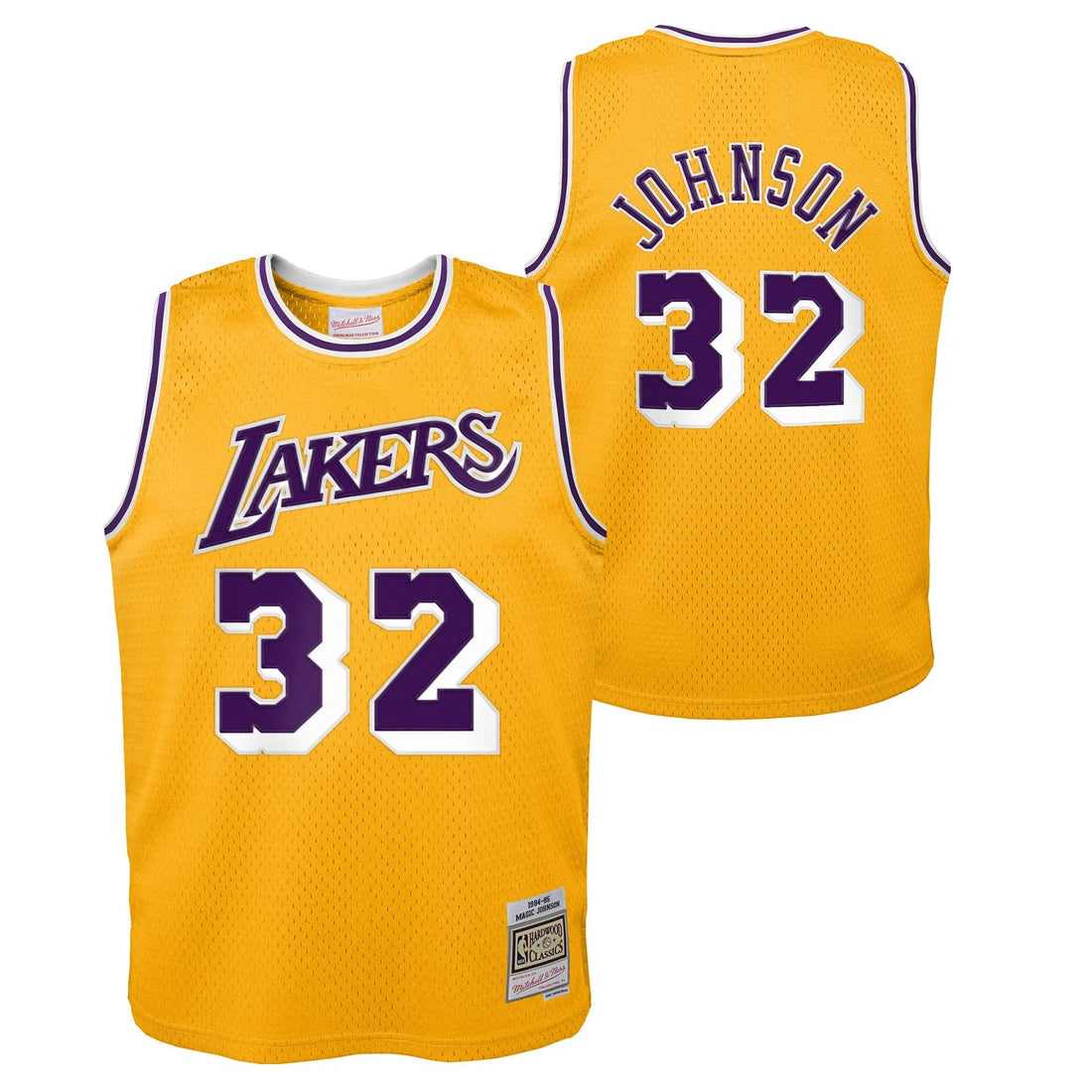 Youth Los Angeles Lakers Magic Johnson Mitchell &amp; Ness Gold 1984-85 Hardwood Classics Swingman Jersey