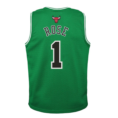 Youth Chicago Bulls Derrick Rose Mitchell &amp; Ness Kelly Green St. Patricks Day Hardwood Classics Swingman Jersey
