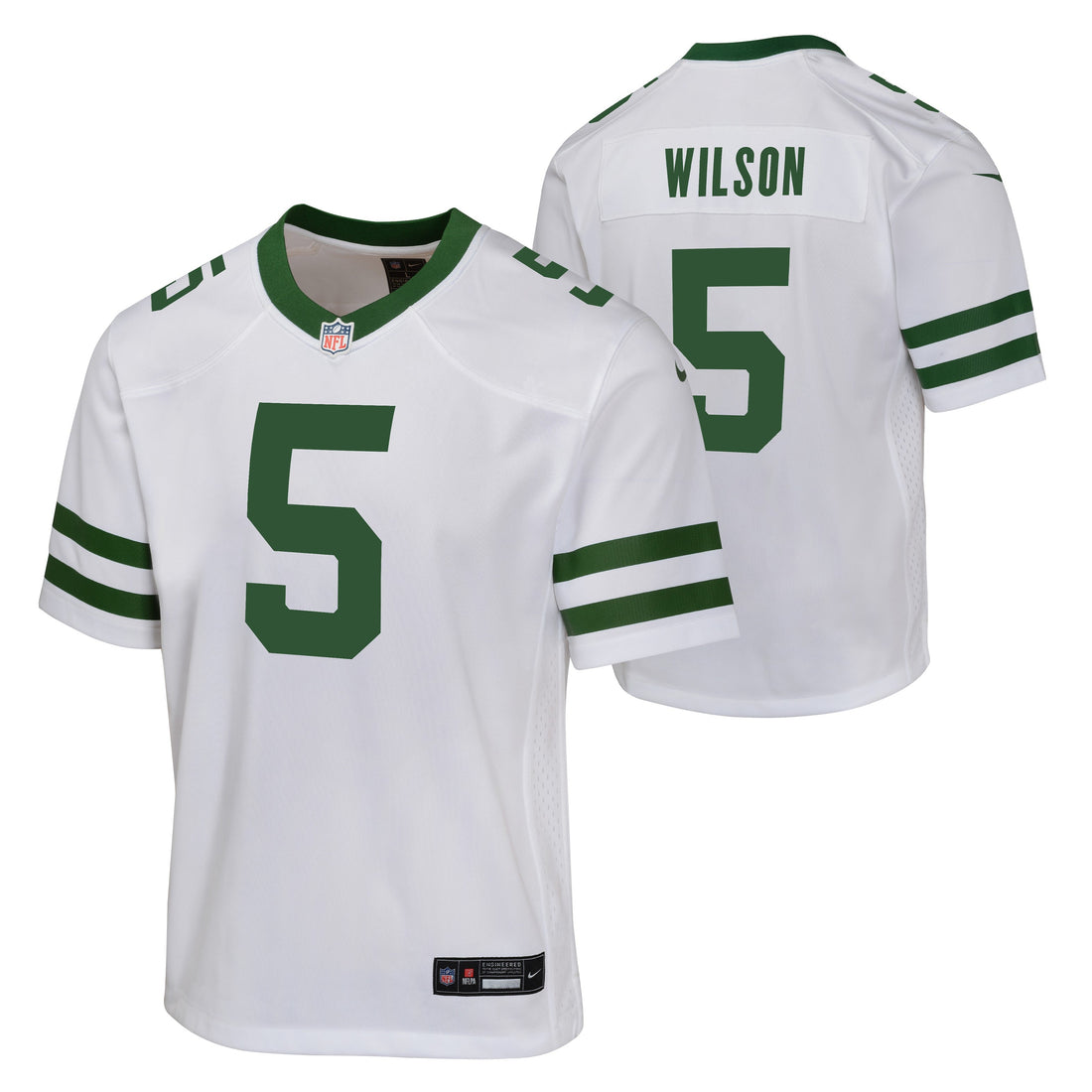 Youth Garrett Wilson New York Jets Nike White Road Game Jersey