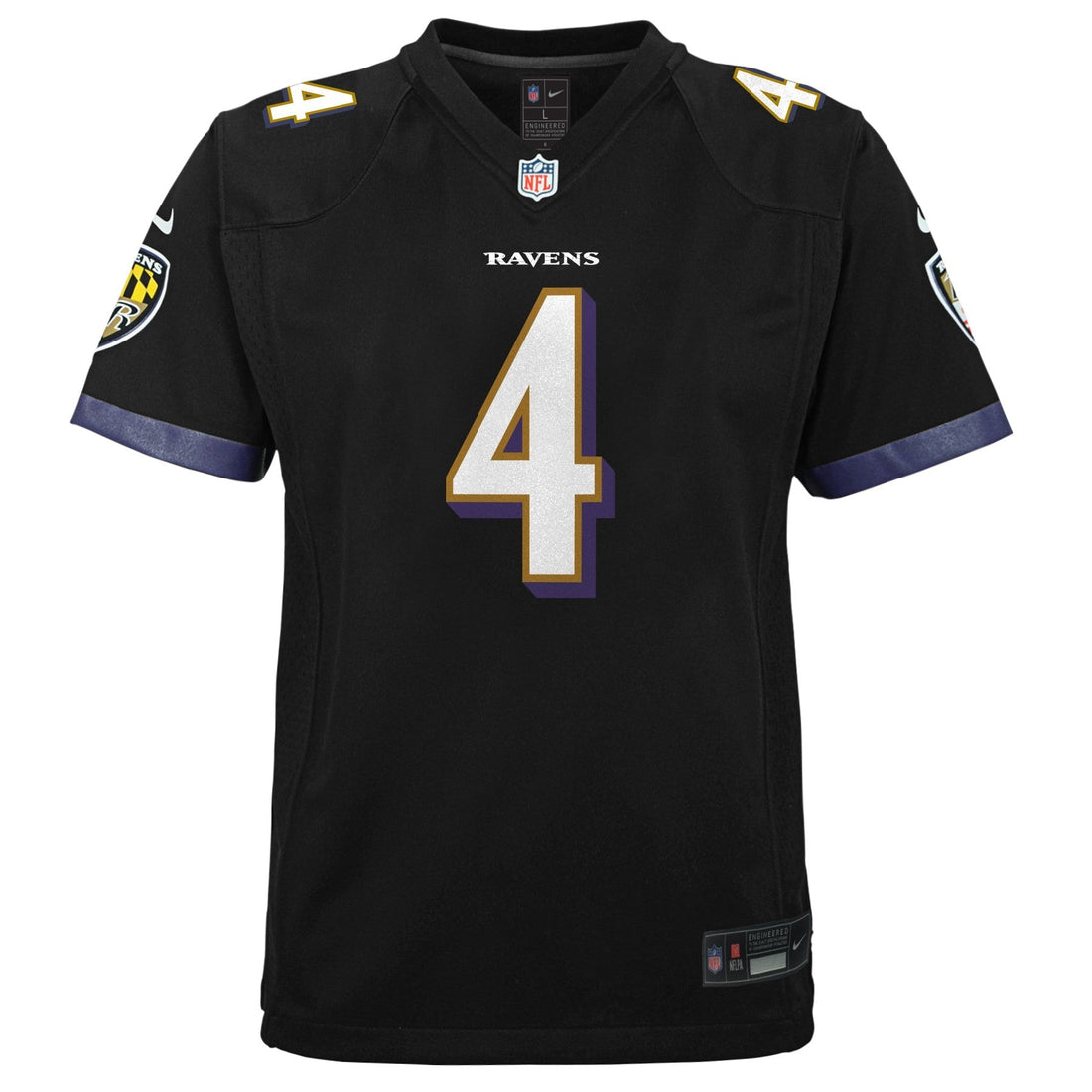 Youth Zay Flowers Baltimore Ravens NIKE Black Game Jersey