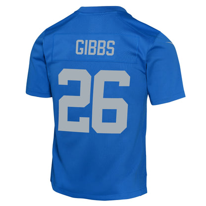 Youth Detroit Lions Jahmyr Gibbs Nike Alternate Blue Game Jersey