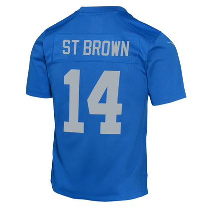 Youth Detroit Lions Amon-Ra St. Brown Nike Alternate Blue Game Jersey