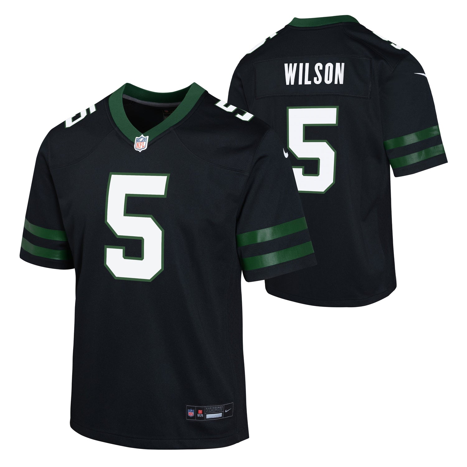 Youth Garrett Wilson New York Jets Nike Black Alternate Game Jersey