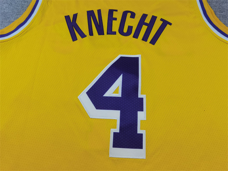 Los Angeles Lakers 4 Yellow Crew Neck Jersey NBA