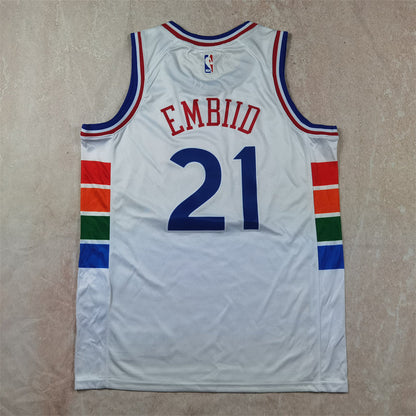 Philadelphia 76ers 21 White City Edition Jersey NBA
