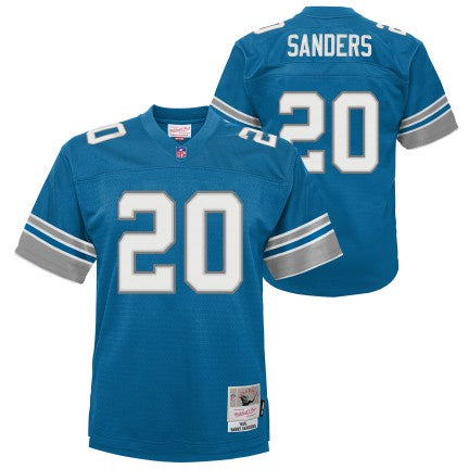 Youth Detroit Lions Barry Sanders Mitchell &amp; Ness Honolulu Blue Retired Player Vintage Jersey