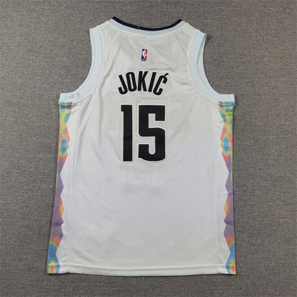 Denver Nuggets 15 White City Version Jersey NBA