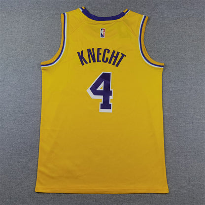 Los Angeles Lakers 4 Yellow Crew Neck Jersey NBA