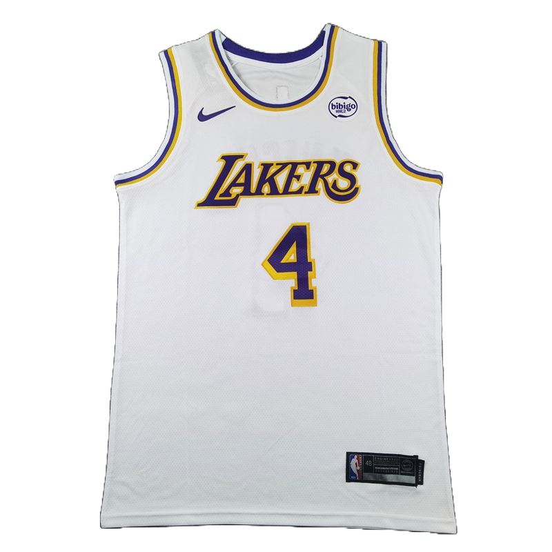 Los Angeles Lakers 4 White Crew Neck Jersey NBA