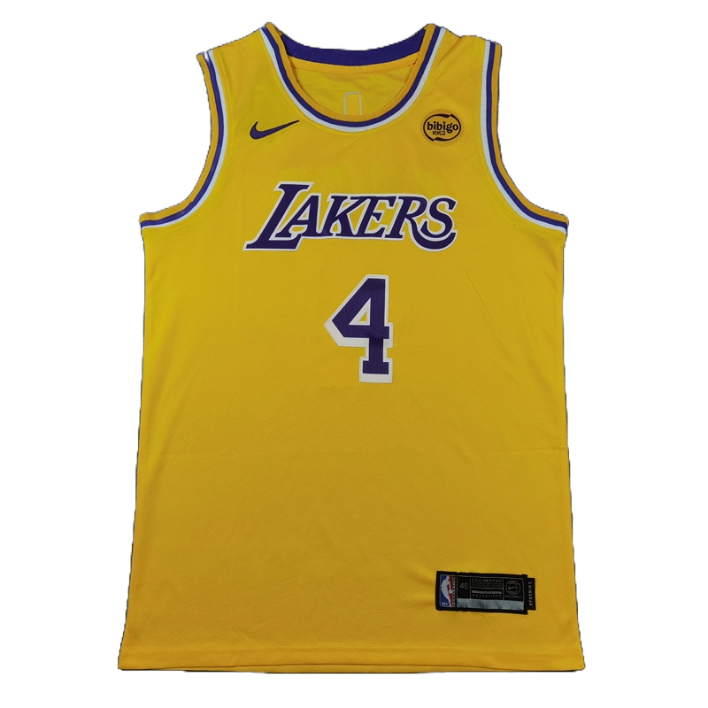 Los Angeles Lakers 4 Yellow Crew Neck Jersey NBA