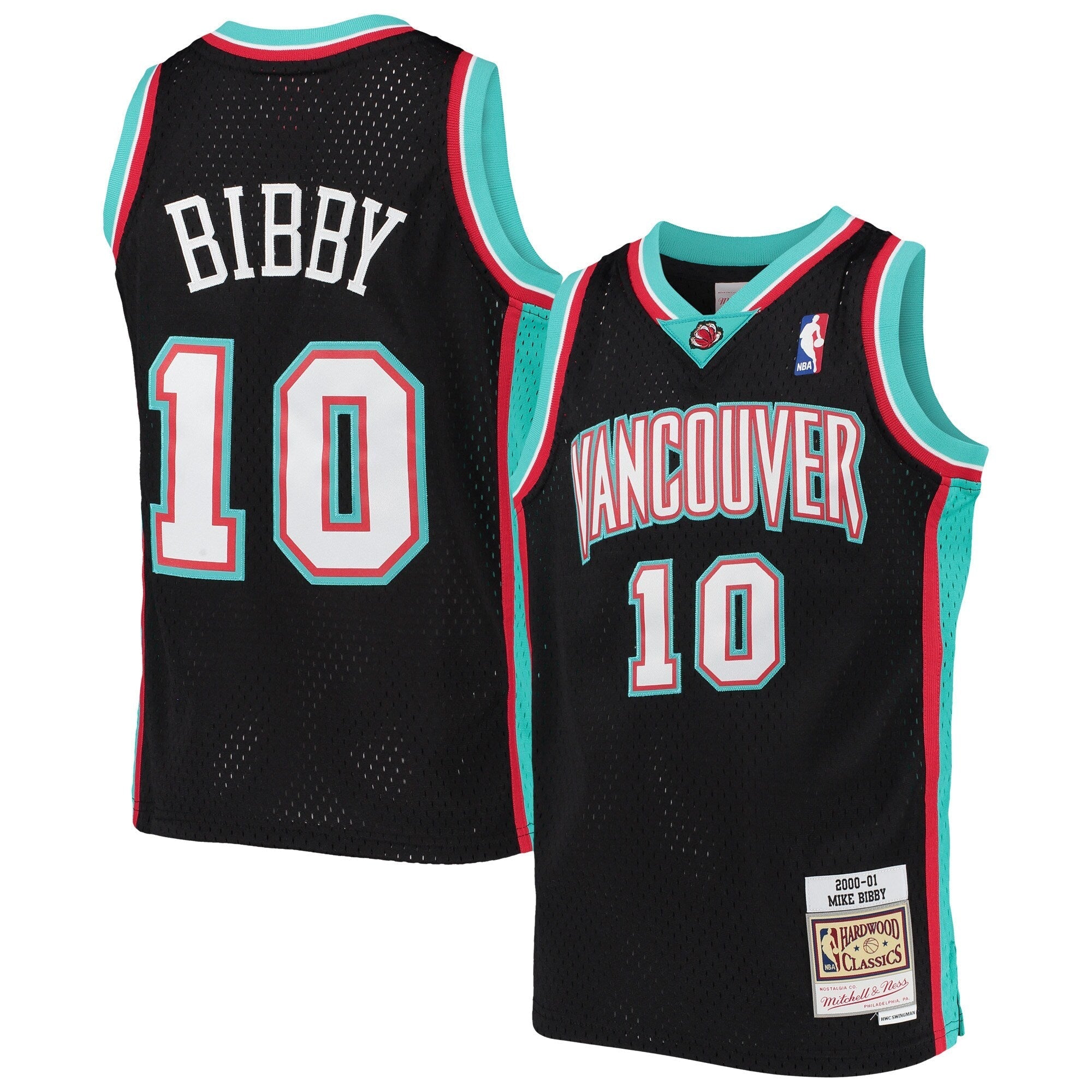 Youth Vancouver Grizzlies Mike Bibby Mitchell &amp; Ness Black 2000-01 Hardwood Classics Swingman Jersey