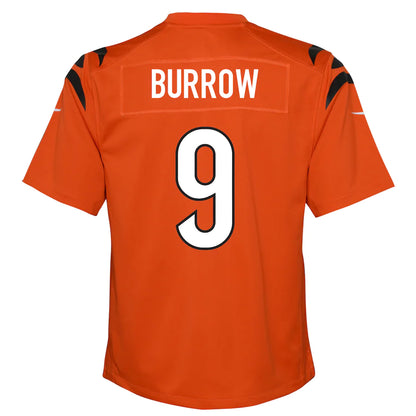 Youth Cincinnati Bengals Joe Burrow Nike Alternate Orange Game Jersey
