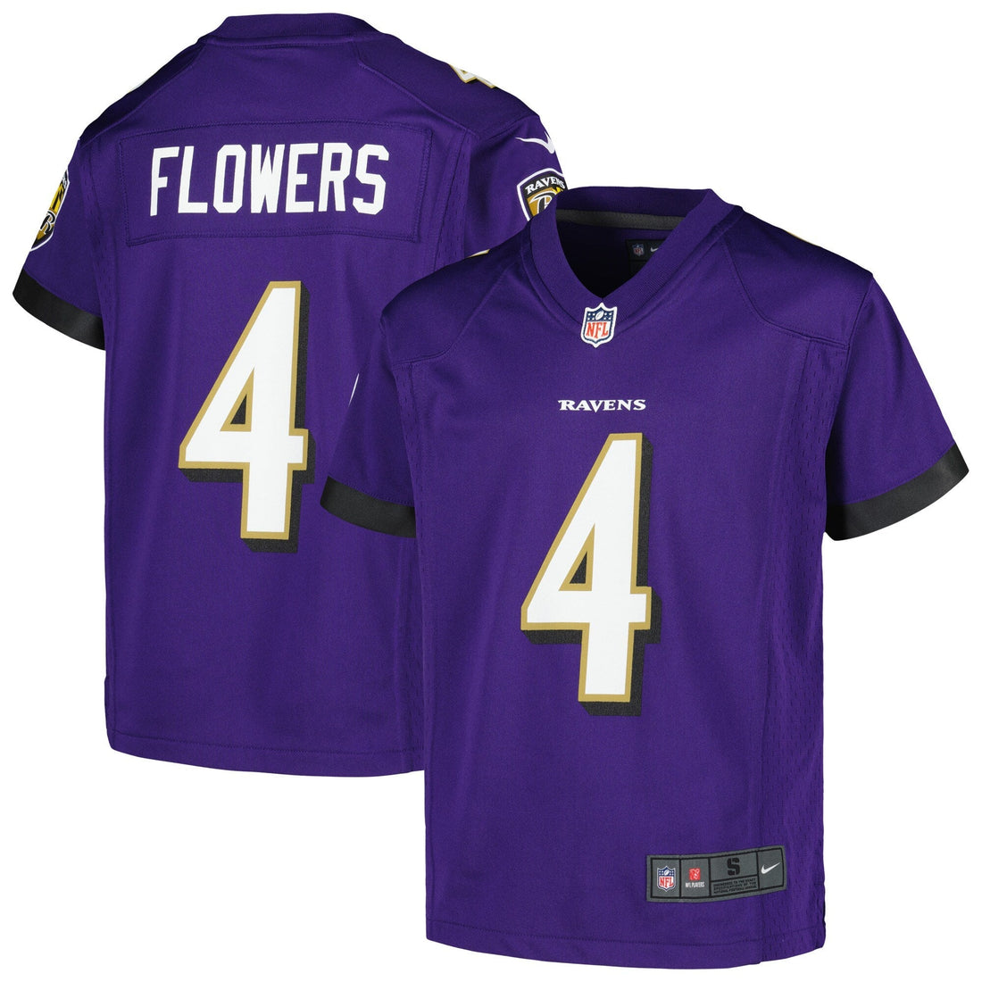 Youth Zay Flowers Baltimore Ravens NIKE Purple Game Jersey