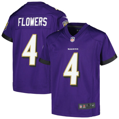 Youth Zay Flowers Baltimore Ravens NIKE Purple Game Jersey
